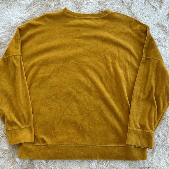 aerie mustard gold drop shoulder velvet sweater, size XL - Picture 5 of 5